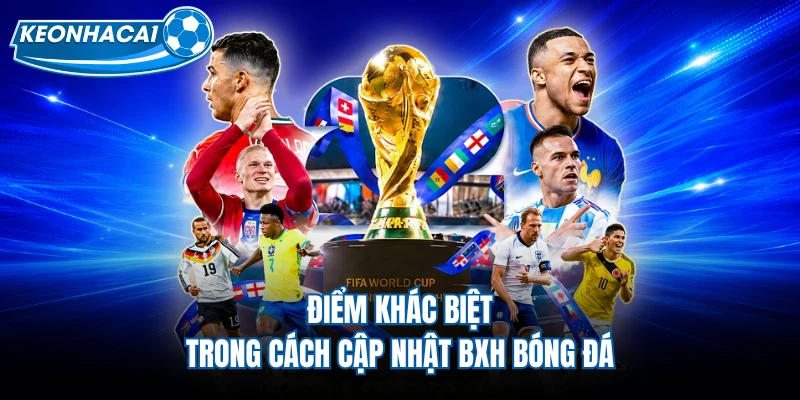 Điểm khác biệt trong cách cập nhật BXH bóng đá