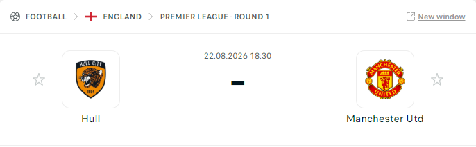 Soi Kèo Hull City vs MU 19h30 Ngày 22/08 – Vòng 1 Ngoại Hạng Anh 2026/27